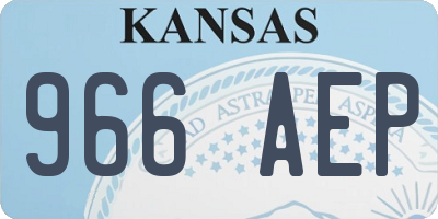 KS license plate 966AEP