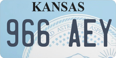 KS license plate 966AEY