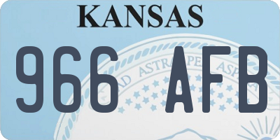 KS license plate 966AFB