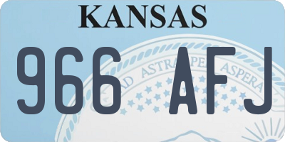 KS license plate 966AFJ