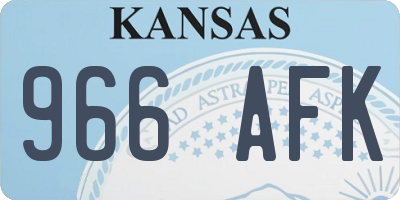 KS license plate 966AFK