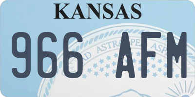 KS license plate 966AFM