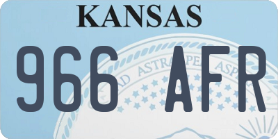 KS license plate 966AFR