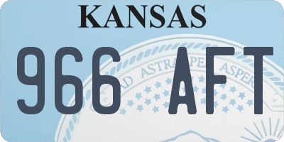 KS license plate 966AFT