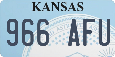 KS license plate 966AFU