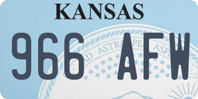 KS license plate 966AFW