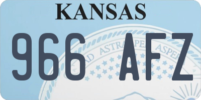 KS license plate 966AFZ