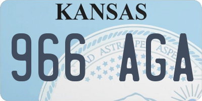 KS license plate 966AGA