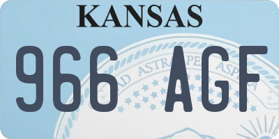 KS license plate 966AGF