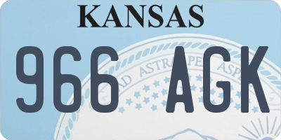 KS license plate 966AGK