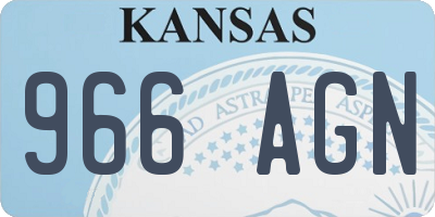 KS license plate 966AGN