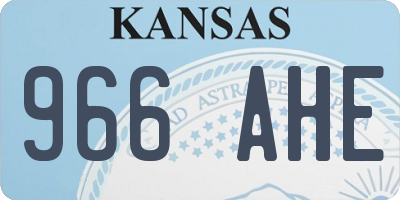 KS license plate 966AHE