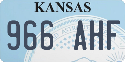 KS license plate 966AHF