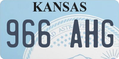 KS license plate 966AHG