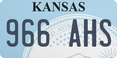 KS license plate 966AHS