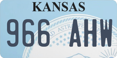 KS license plate 966AHW