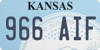 KS license plate 966AIF