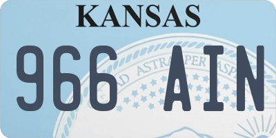 KS license plate 966AIN