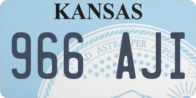 KS license plate 966AJI