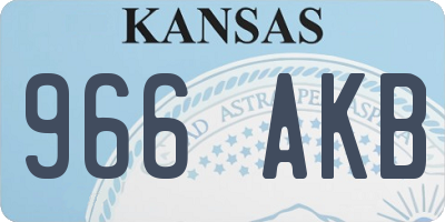 KS license plate 966AKB