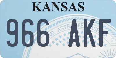 KS license plate 966AKF
