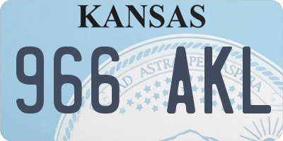KS license plate 966AKL