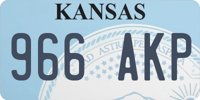 KS license plate 966AKP