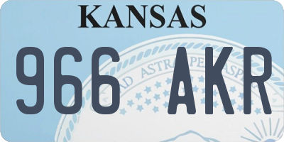 KS license plate 966AKR
