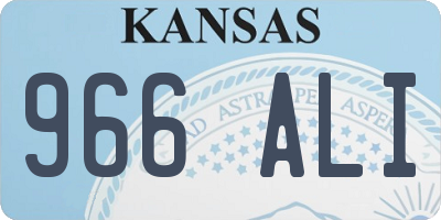 KS license plate 966ALI