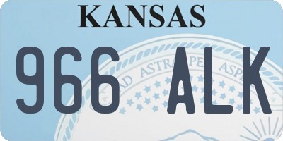 KS license plate 966ALK