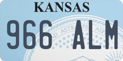 KS license plate 966ALM