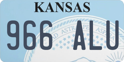KS license plate 966ALU