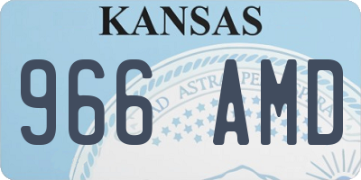 KS license plate 966AMD