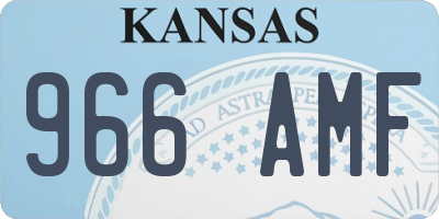 KS license plate 966AMF