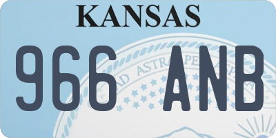 KS license plate 966ANB