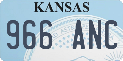 KS license plate 966ANC