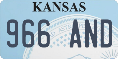 KS license plate 966AND