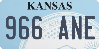 KS license plate 966ANE