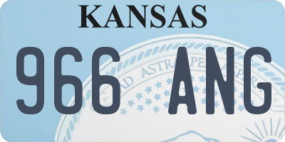KS license plate 966ANG