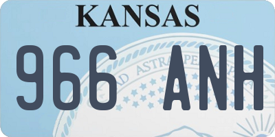 KS license plate 966ANH