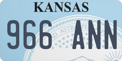 KS license plate 966ANN