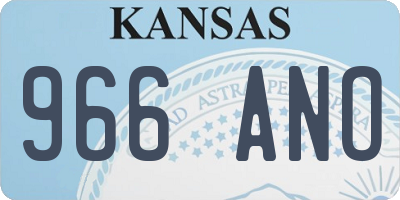 KS license plate 966ANO