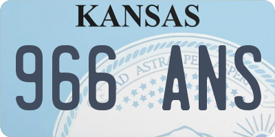 KS license plate 966ANS