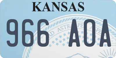 KS license plate 966AOA