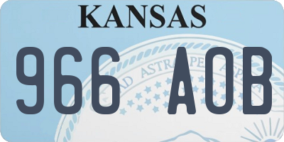KS license plate 966AOB