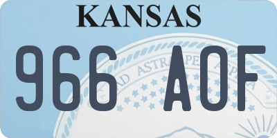 KS license plate 966AOF