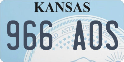 KS license plate 966AOS