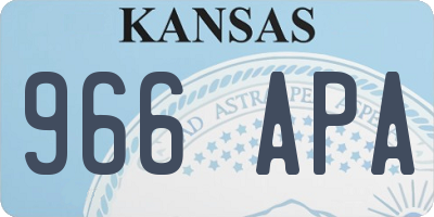 KS license plate 966APA