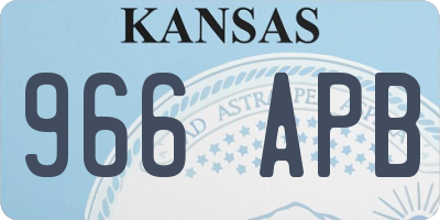 KS license plate 966APB