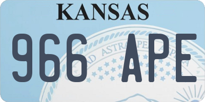 KS license plate 966APE